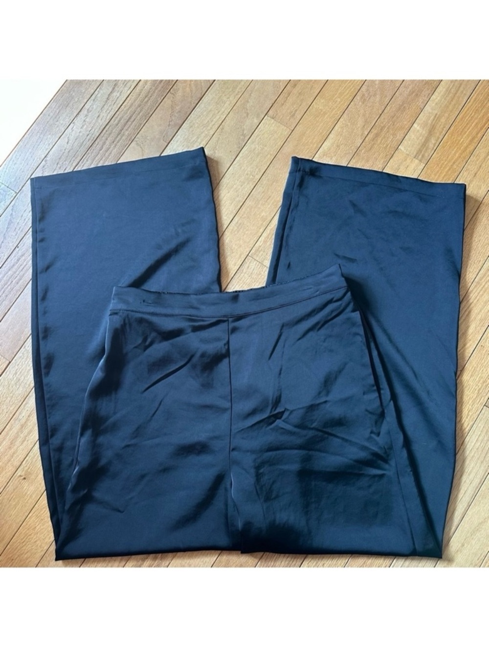 House of Harlow Wide Lag Satin Pants Black Size Large Omens